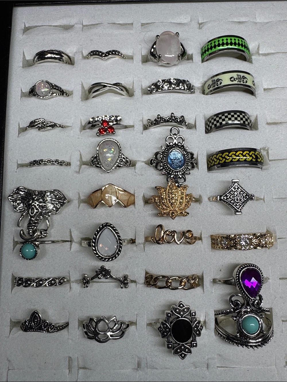 32 Silver Tone and Gold toned  Fashion Rings